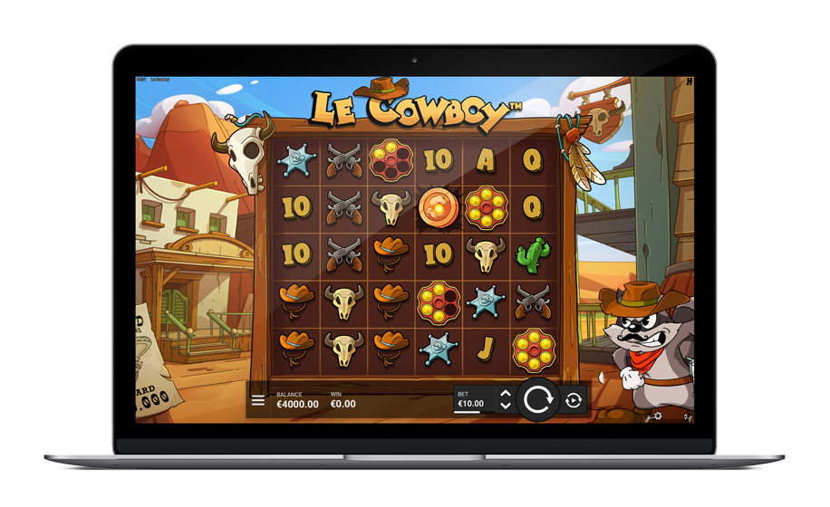 Le Cowboy: игровое поле слева и персонаж Смоки справа